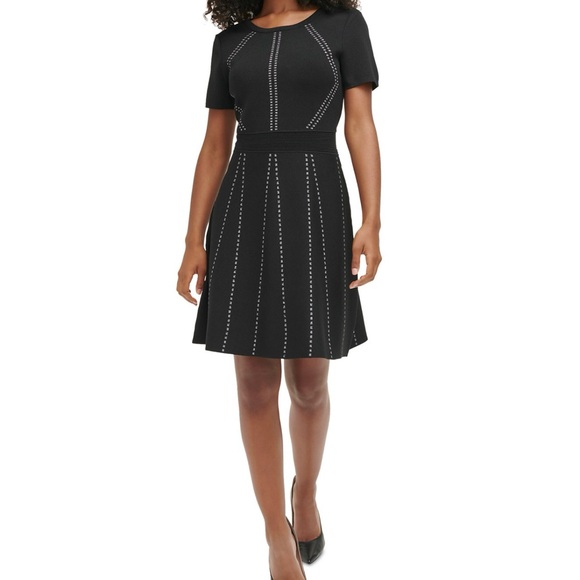 Never worn black and silver A-line sweater dress from Karl Lagerfeld Paris. - Picture 3 of 3